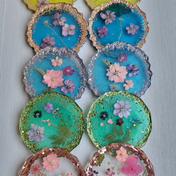 Beautiful flower coasters (2 pcs per order) - Picture 2 of 6